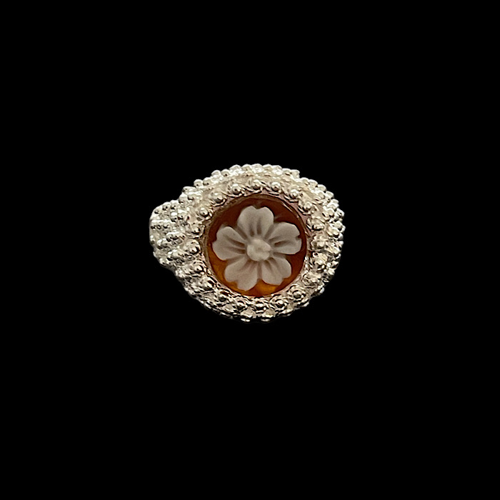Anello Cammeo Fiori di Sardegna Peonia