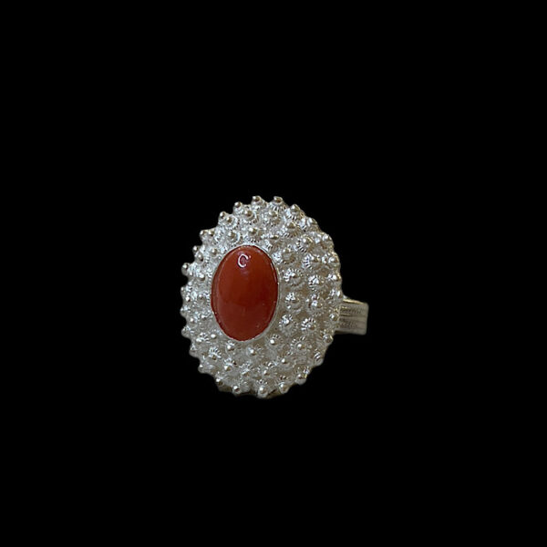 Anello Filigrana Argento e Corallo Rosso