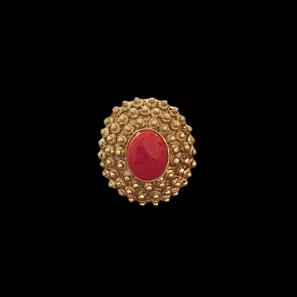 Anello Filigrana Argento e Corallo Rosso