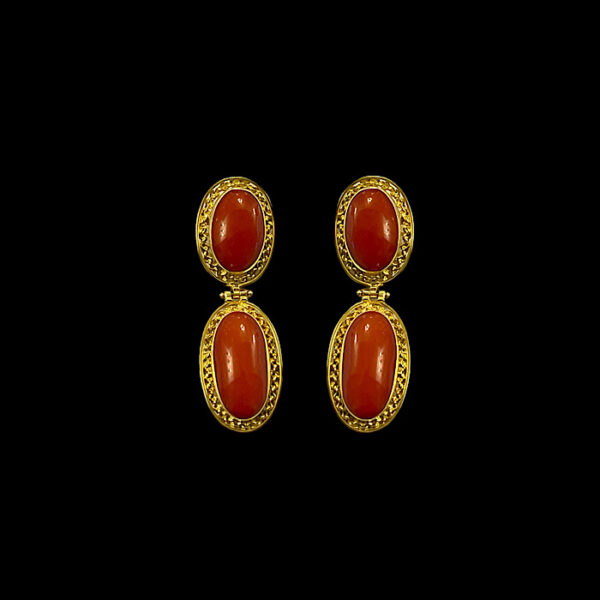 Orecchini Pendenti Oro e Corallo