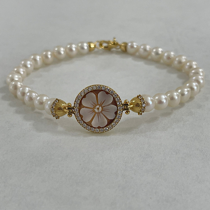 Bracciale Argento Cammeo Perle -