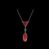 Collier Corallo Rosso e Smeraldi  1- Collezione Déco