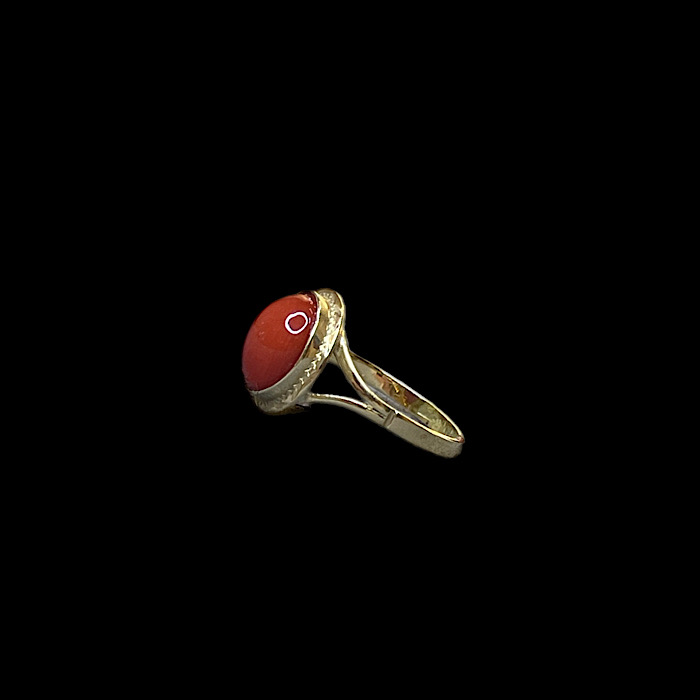 Anello Corallo Rosso Sardegna e Oro - immagine 2