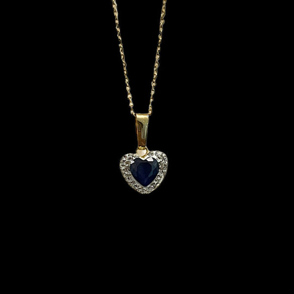 collier cuore oro e zirconi Blue