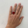 Anello Argento e Corallo Rosso Sardegna - Stone & Leaves - immagine 2