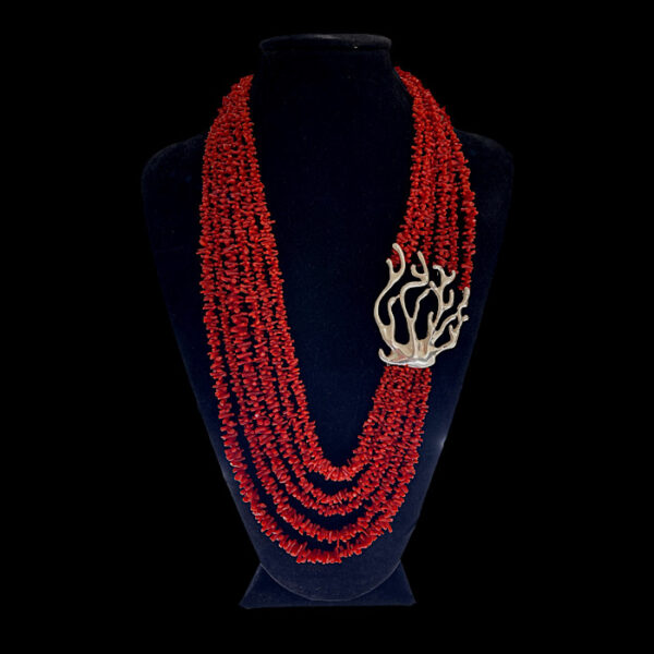 Collana Multifilo Corallo Rosso -Ramo