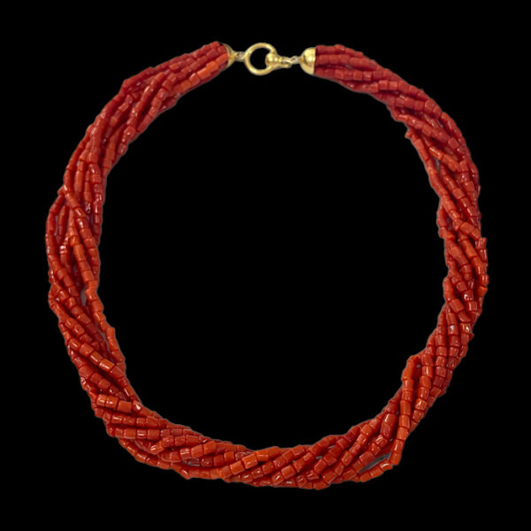 collana multifilo corallo rosso