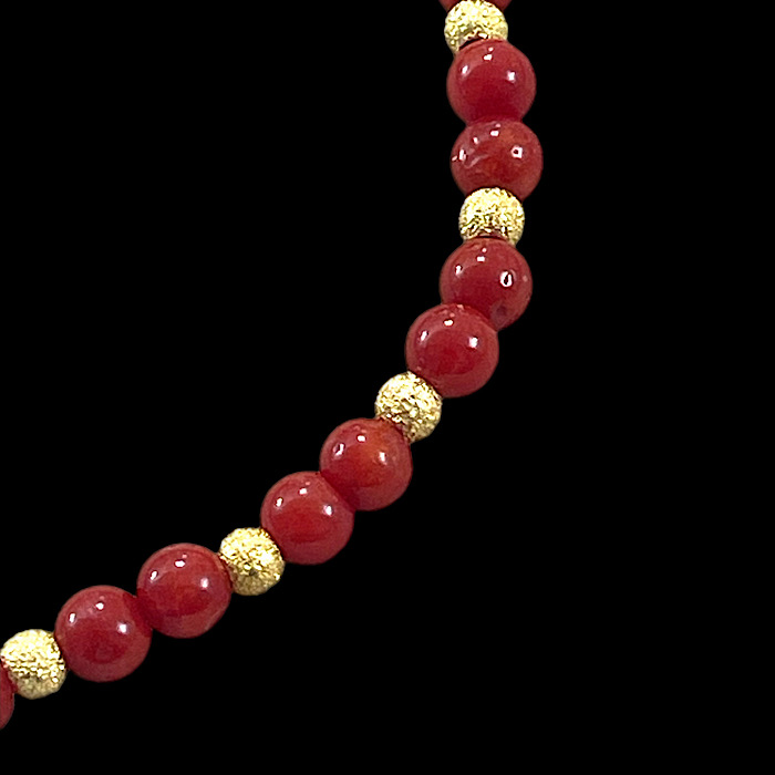Bracciale Corallo Rosso e Oro -Fancy - immagine 3