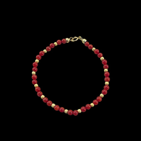 Bracciale Corallo Rosso e Oro -Fancy