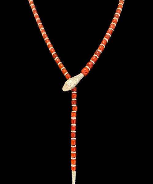 Collier Corallo Rosso Sardegna - Snake