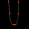 Collana  Corallo Rosso e Argento placcato Oro- Chain - immagine 2