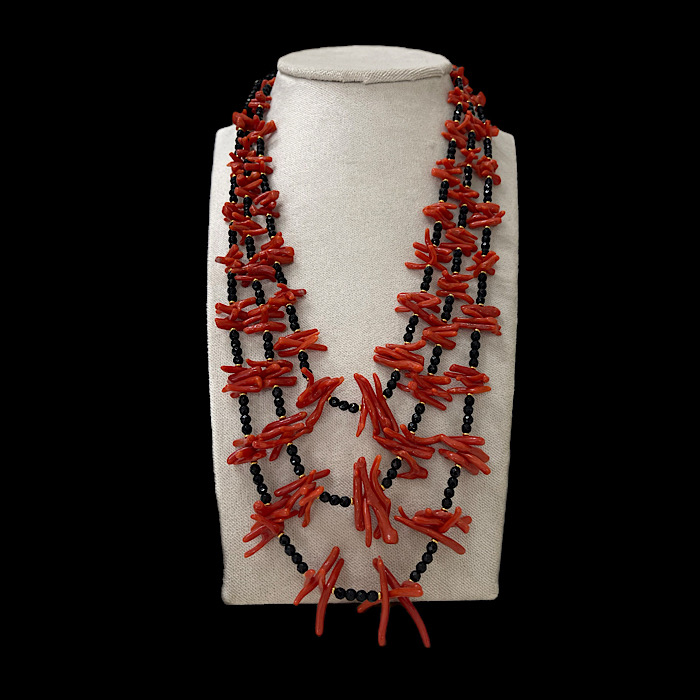 Collana Onice e Corallo Rosso - immagine 2