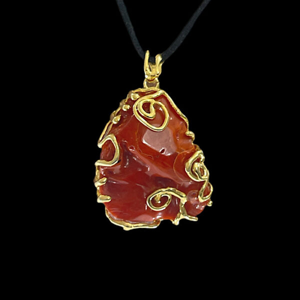 Ciondolo Corallo Rosso Sardegna - Stone gold plated 01