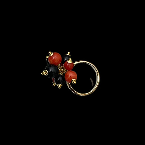 Anello Corallo e Onice - Charmy