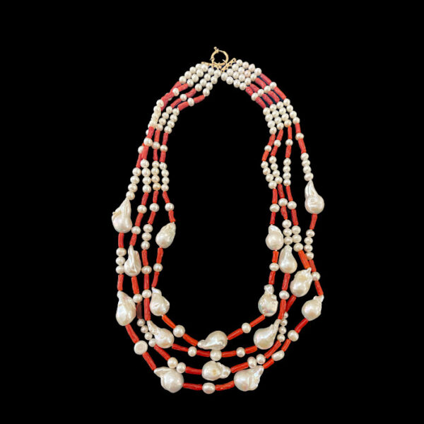 Collana Perle e Corallo rosso Sardegna