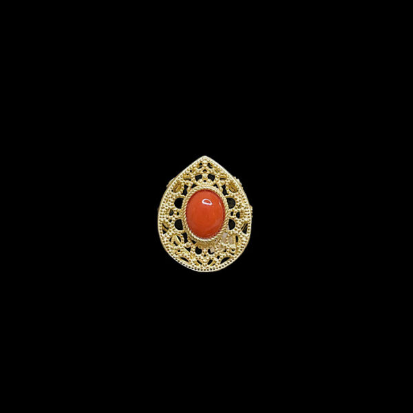Anello  Corallo rosso - Filigrana Drop