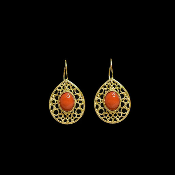 Orecchini  Corallo rosso - Filigrana Drop