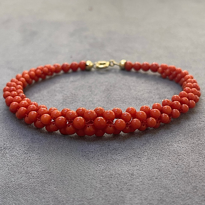 Bracciale Corallo Rosso Sardegna - Tessito Gold - immagine 2