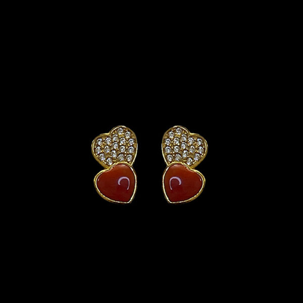 Orecchini Corallo Rosso  Sardegna - twin heart