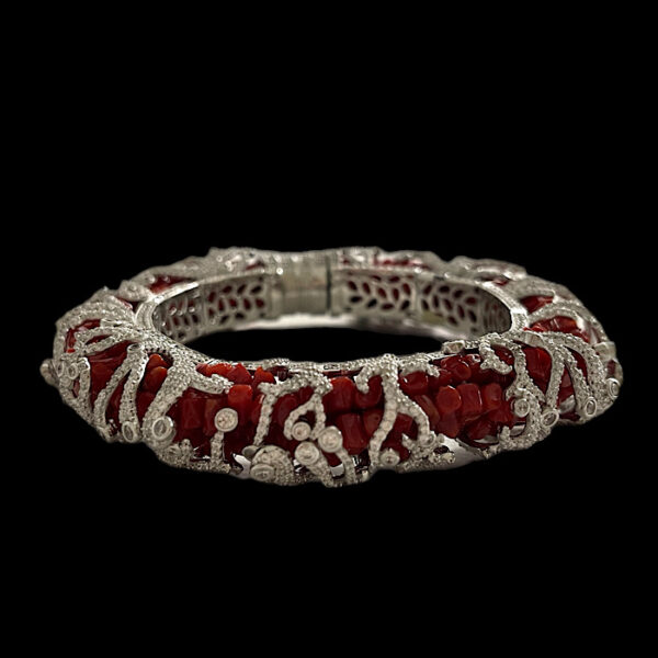 Bracciale Corallo Rosso e Zirconi- Beauty & Coral