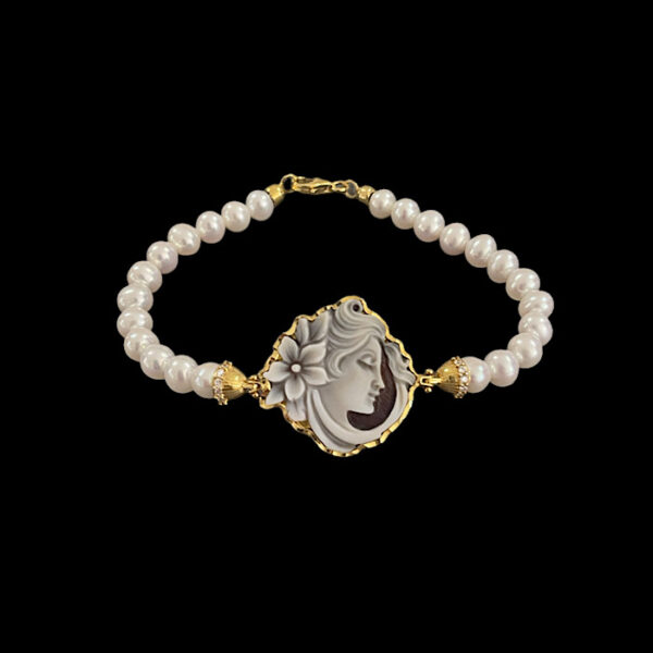 Bracciale Cammeo e Perle naturali