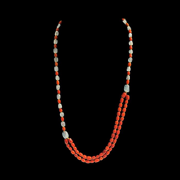 Collana Acquamarina e Corallo Rosso Sardegna