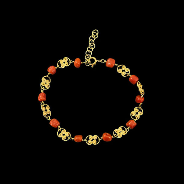 Bracciale Corallo Rosso e Filigrana Sarda