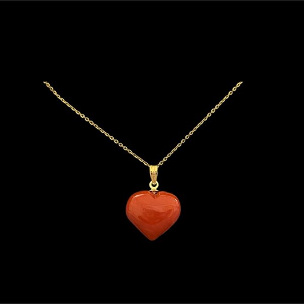 Ciondolo Cuore Corallo Rosso Sardegna e Oro - Small