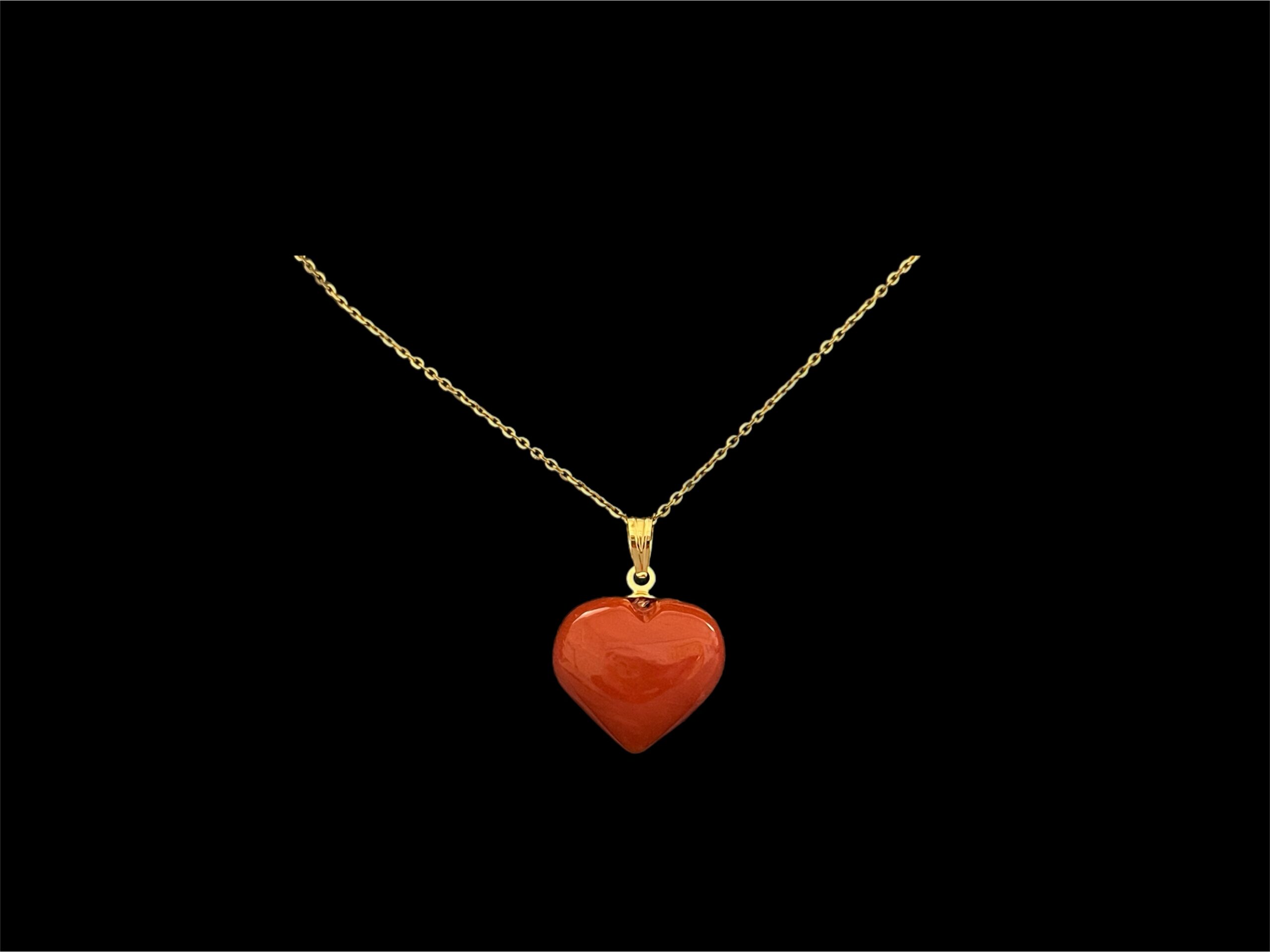 Ciondolo Cuore Corallo Rosso Sardegna e Oro 02