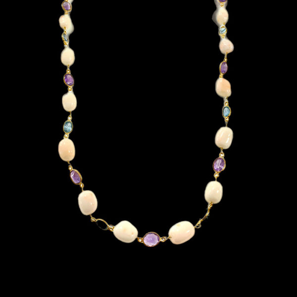 Collana Corallo Giappone Ametista e Acquamarina