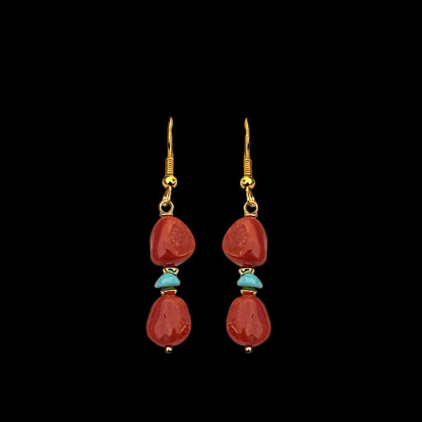 Orecchini Turchese e Corallo Rosso Sardegna - Stone