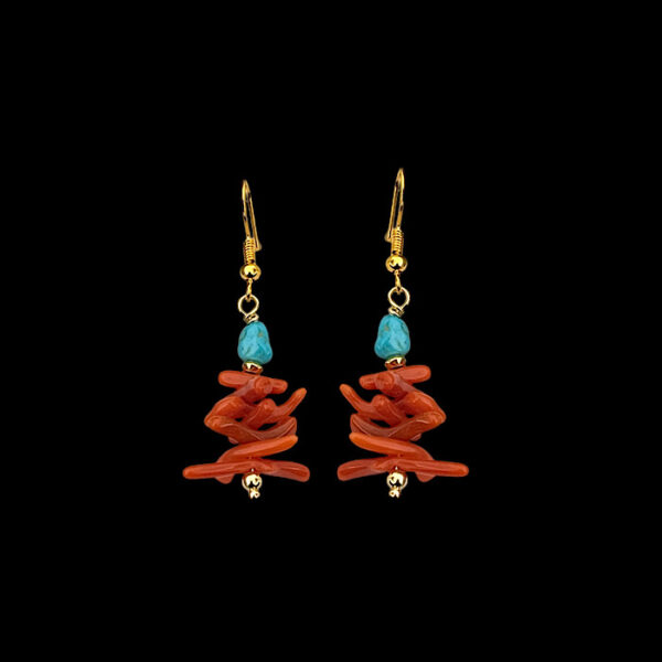Orecchini Turchese e Corallo Rosso Sardegna - under the sea