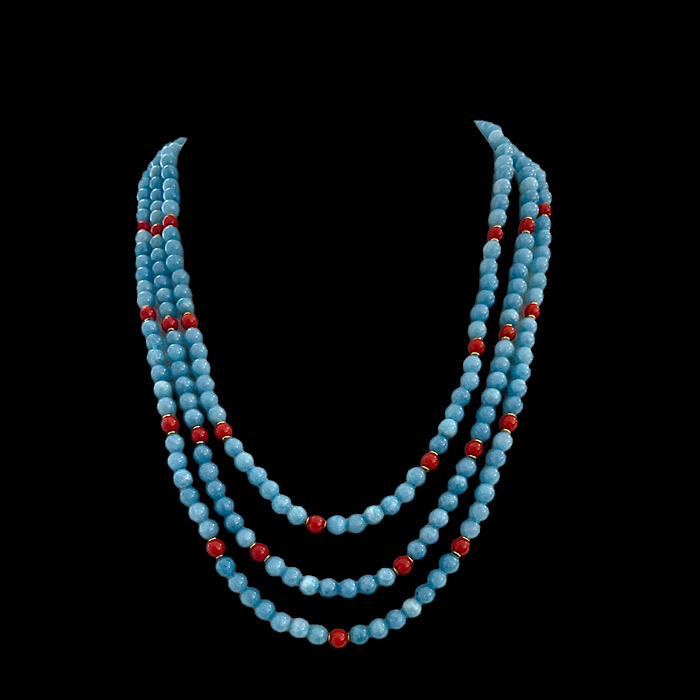 Collana Agata e Corallo Rosso Sardegna